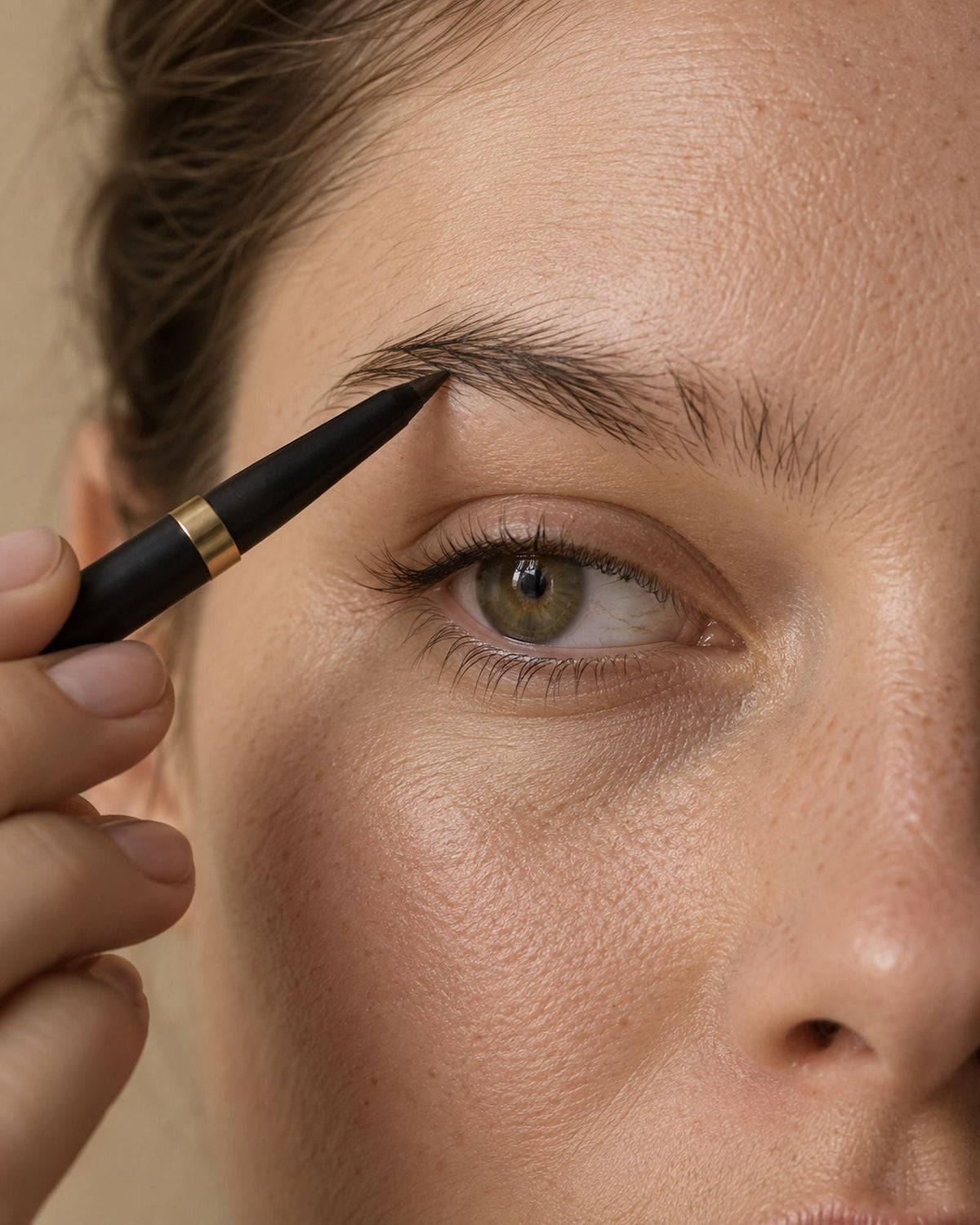 Sourcil clairsemé rempli à moitié en petits traits